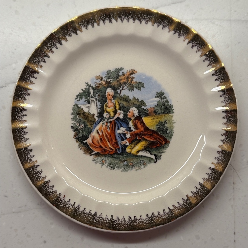 Vintage Cronin China Co. “Courting Couple” Bread Plate – 6.25" [A]